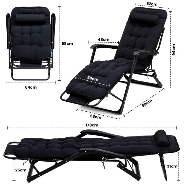 Zero Gravity Recliner Chair with Removable Cushion & Adjustable Headrest