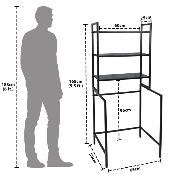 3 Tier Adjustable Over Washing Machine Storage Rack