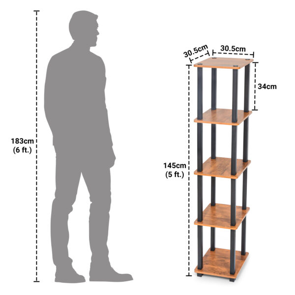 Turn-N-Tube 5 Tier Wooden Bedside Table