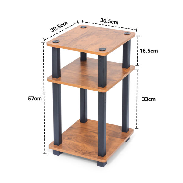 Turn-N-Tube 3 Tier Wooden End Table