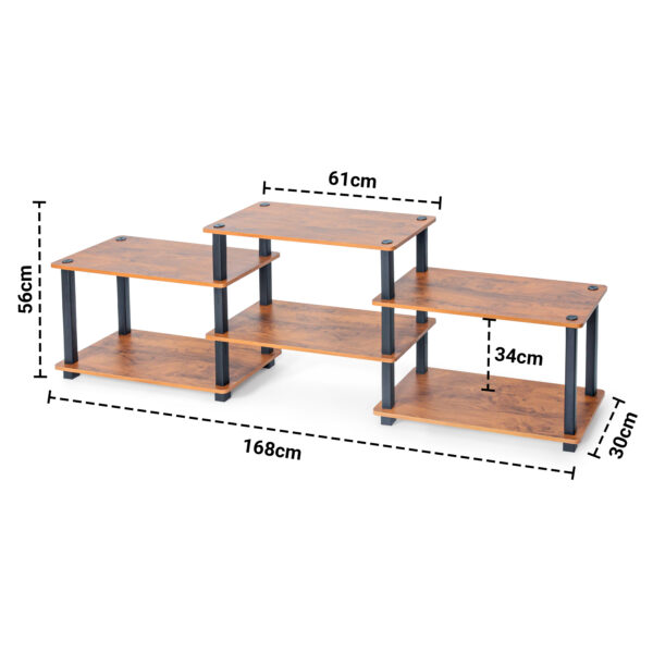Turn-N-Tube 6 Tier Floor Standing Engineered Wood TV Entertainment Unit Table for Home