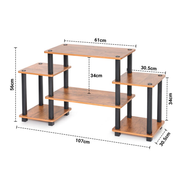 Turn-N-Tube 6-Tier Wooden TV Entertainment Unit