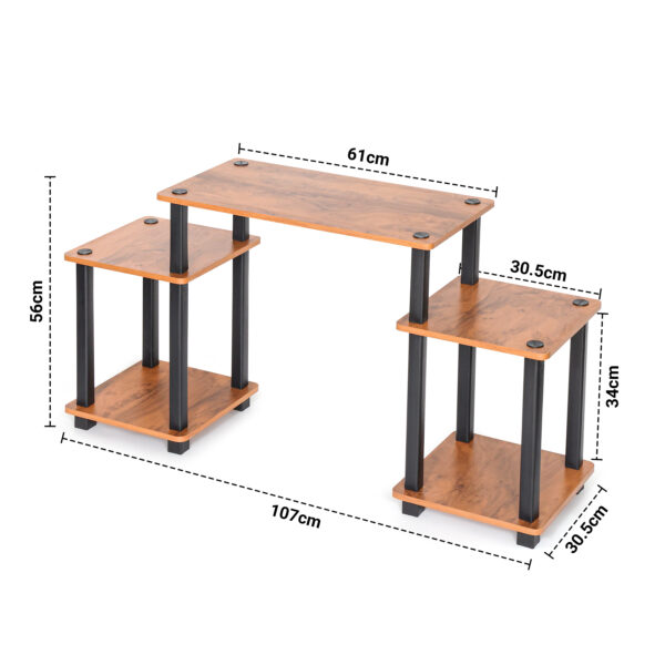 Turn-N-Tube 5-Tier Wooden TV Entertainment Unit