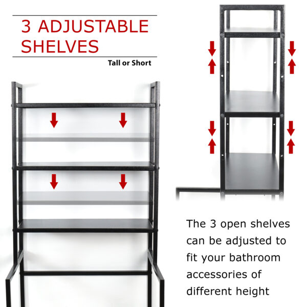 3 Tier Adjustable Over Washing Machine Storage Rack