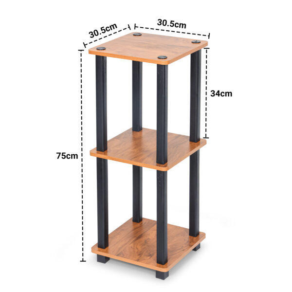 Turn-N-Tube 3 Tier Wooden Bedside Table