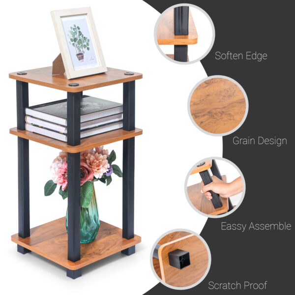 Turn-N-Tube 3 Tier Wooden End Table