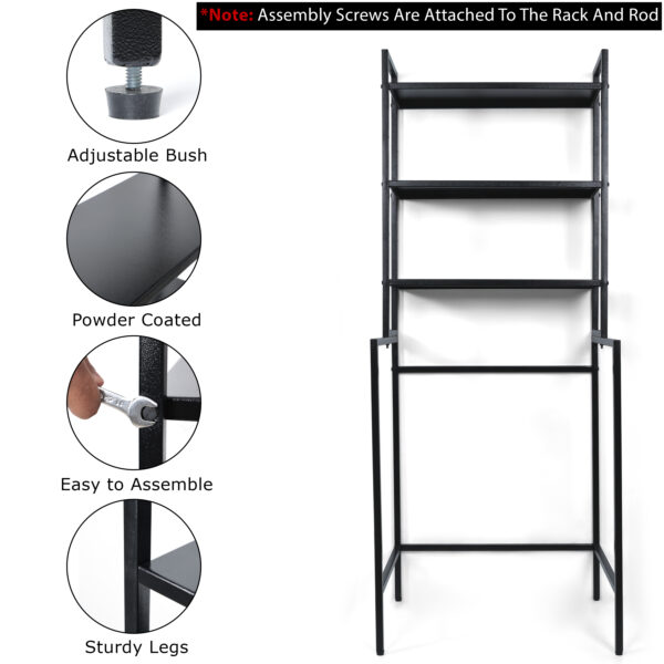 3 Tier Adjustable Over Washing Machine Storage Rack