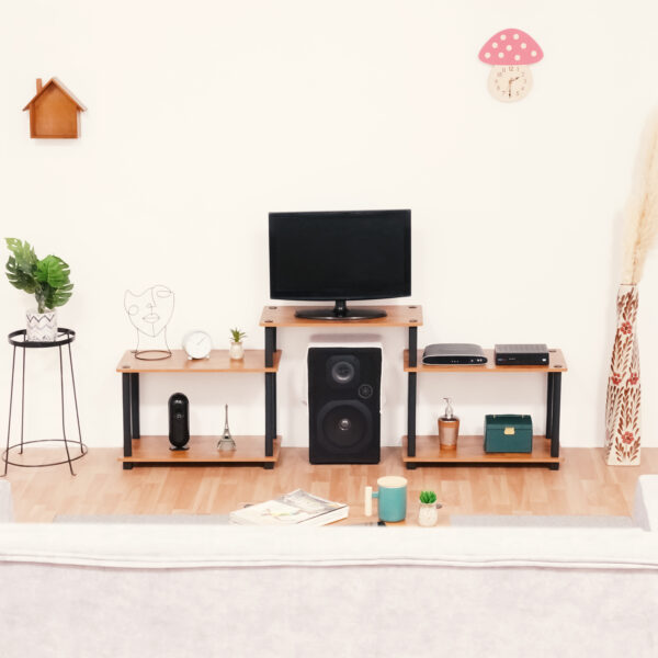 Turn-N-Tube 5-Tier Wooden TV Entertainment Unit