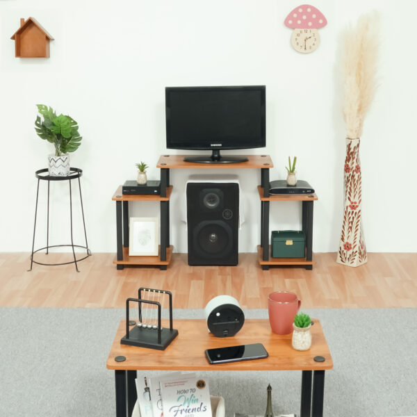 Turn-N-Tube 5-Tier Wooden TV Entertainment Unit