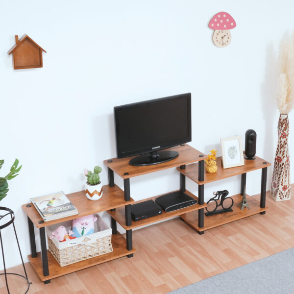 Turn-N-Tube 6 Tier Floor Standing Engineered Wood TV Entertainment Unit Table for Home