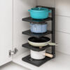4 Tier Hight Adjustable Metal Portable Pot Pan Rack