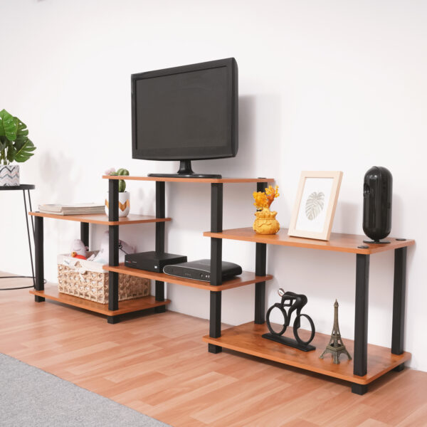 Turn-N-Tube 6 Tier Floor Standing Engineered Wood TV Entertainment Unit Table for Home