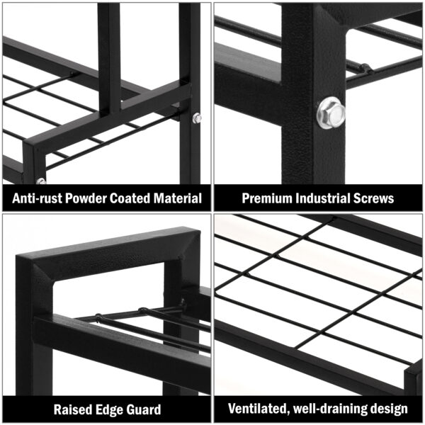 3 Tier Metal Plant Stand with 360° Swivel Casters Wheels
