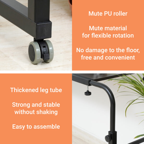 Height & Width Adjustable Multipurpose Table Trolley-Black