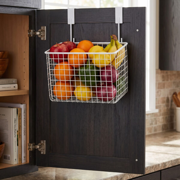 Over The Door Cabinet Organizer Storage Shelf - White