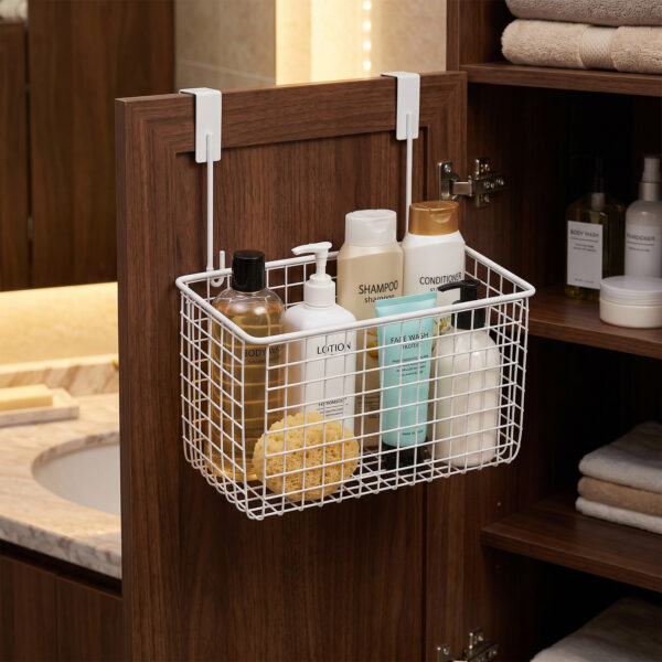 Over The Door Cabinet Organizer Storage Shelf - White